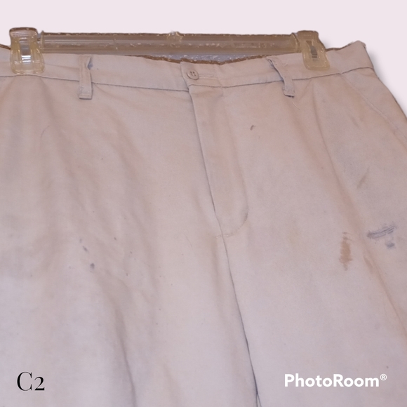 🤑 Men's Used Softwill by Unifirst Khaki Uniform Work Pants 35x30 - Picture 3 of 5